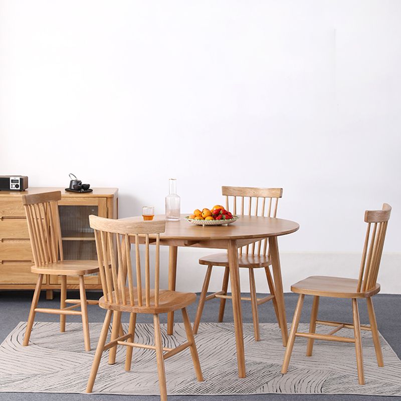 モダンなオークのダイニングセット1/5 pcs茶色のディネットセット木製の椅子