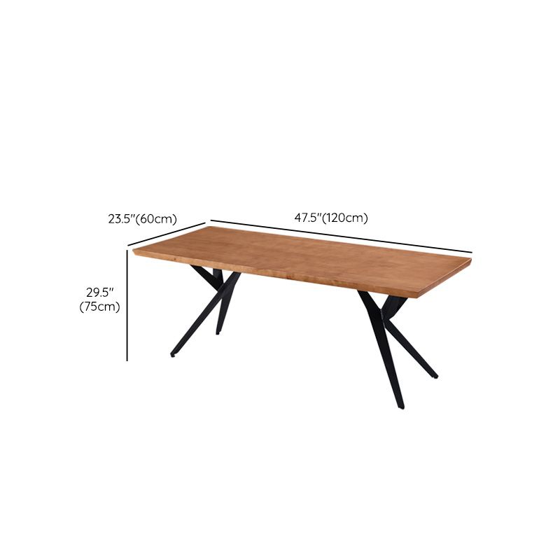 Industrial Rectangle Dining Table Wooden Table with Metal Legs for Home Use Clearhalo 'Dining Tables & Seating' 'Dining Tables' 'dining_table' 'furn' 'furn_dining_table' 'Furniture' 'Kitchen & Dining Furniture' 1200x1200_fc873b18-991e-41ae-bcf6-a3756af0d441