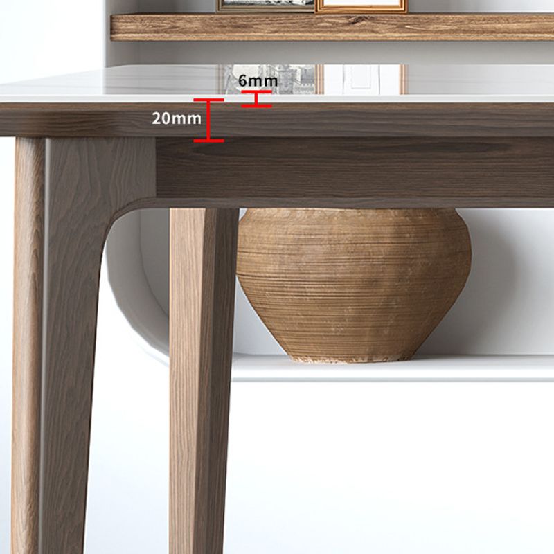 Modern Rectangle Dining Table Ash Wood Base Dining Table with 4 Legs