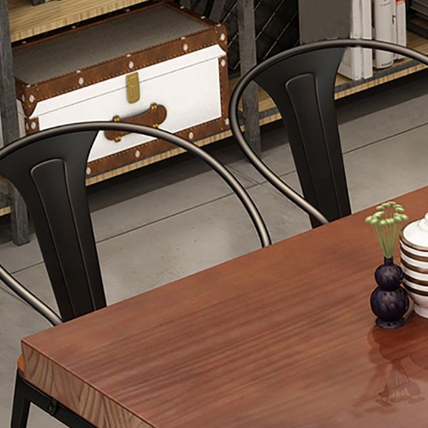Table de salle à manger en bois de pin pour la maison, Table marron de Style industriel