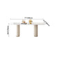 Sintered Stone Top Modern White Table for Restaurant Oval Dining Table Double Pedestal Clearhalo 'Dining Tables & Seating' 'Dining Tables' 'dining_table' 'furn' 'furn_dining_table' 'Furniture' 'furniture_dining_table' 'Kitchen & Dining Furniture' 'kitchen' 'kitchen_dining_table' 1200x1200_fc891c36-cf96-469f-91db-47fa4df5e4db