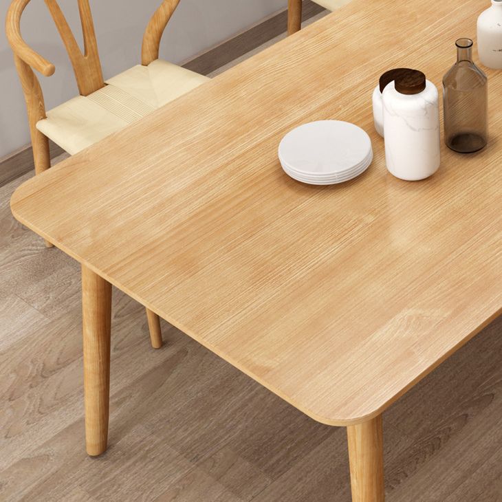 Dining Room Simple Solid Wood Rectangular Dining Table with 4 Legs Base Clearhalo ' dining_table' 'Dining Tables & Seating' 'Dining Tables' 'Furniture' 'furniture_dining_table' 'Kitchen & Dining Furniture' 'kitchen&dining_furn' 'kitchen' 'kitchen_dining_table' 1200x1200_fc892f64-6dc8-445d-944c-1f3159f73e44