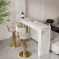 1/2/3 Pieces Glam Rectangle Sintered Stone Bar Table with High Stools