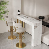 1/2/3 Pieces Glam Rectangle Sintered Stone Bar Table with High Stools