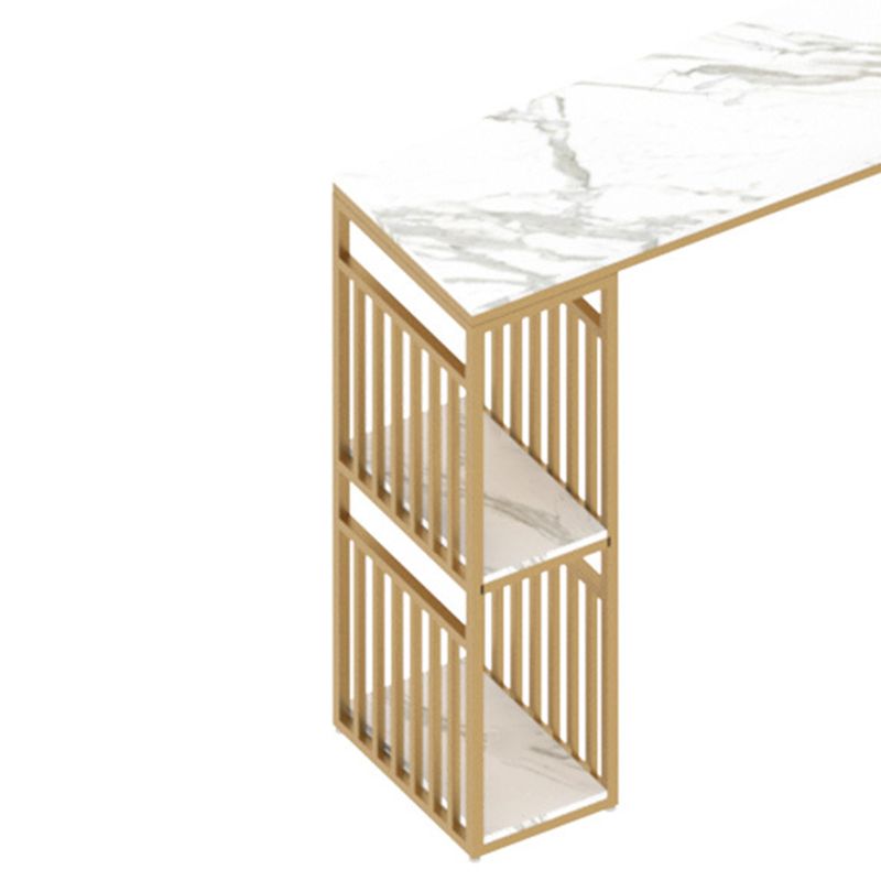 Table du compteur de hauteur de hauteur de barre d'intérieur Rectangle moderne Table de pub en marbre