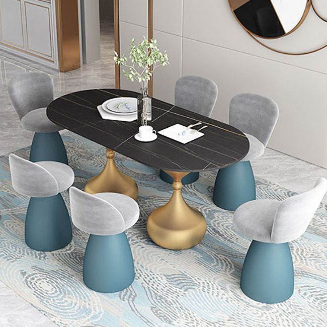 Oval Sintered Stone Table for Restaurant Modern Dining Table with Double Pedestal Base Clearhalo ' dining_table' 'Dining Tables & Seating' 'Dining Tables' 'furn' 'furn_dining_table' 'Furniture' 'furniture_dining_table' 'Kitchen & Dining Furniture' 'kitchen&dining_furn' 'kitchen' 'kitchen_dining_table' 1200x1200_fc8cf635-444e-4320-ab54-481f332a49a1