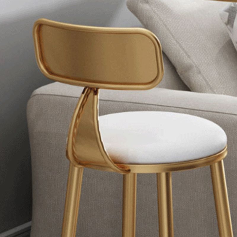 Glam Upholstered Counter Stool Low Back Stool with Gold Frame Clearhalo 'Bar Furniture' 'Bar Stools' 'bar_stools' 'furn' 'furn_bar_stools' 'Furniture' 'Kitchen & Dining Furniture' 1200x1200_fc8d4d20-8c85-4eed-9c14-7fc9e9358d43