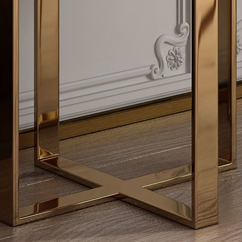 Tavolo da tavolo da vanità in pelle finta 28,7 "h glam 2 cassetti tavolo da trucco vanità