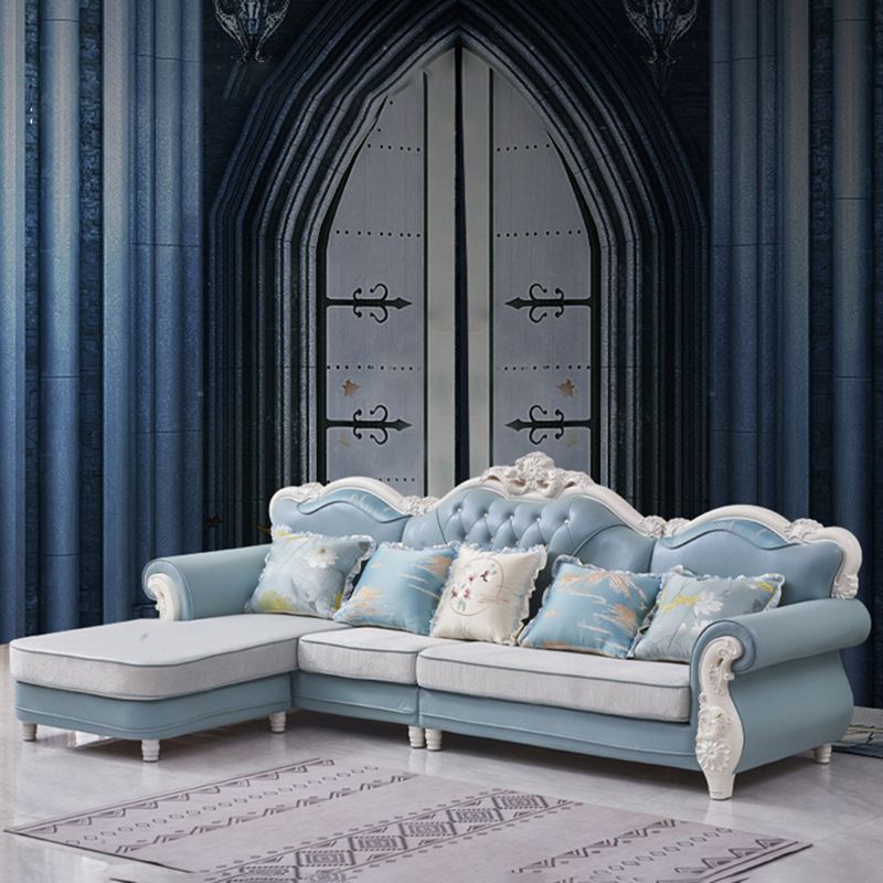 Traditional Style 46.45 " H Rolled Arm Sofa & Chaise for Living Room Clearhalo 'furn' 'furn_sectionals' 'Furniture' 'Living Room Furniture' 'Sectionals' 1200x1200_fc8f5920-9563-4cfc-8a34-a932bae7eb33