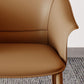 Contemporary Arm Dining Chairs Faux Leather Low Back Dining Side Chair