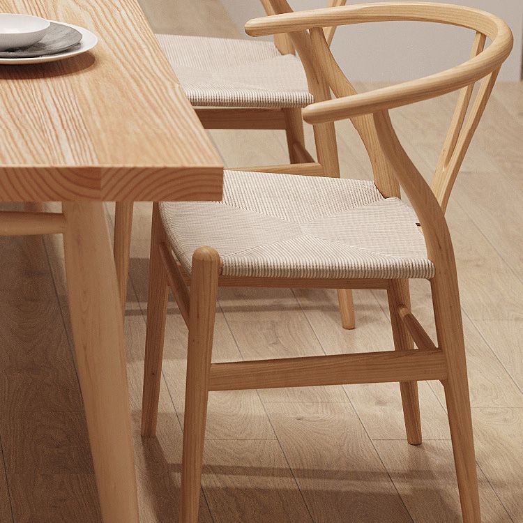 Glam Table à manger rectangulaire en bois avec pieds en bois pour usage domestique