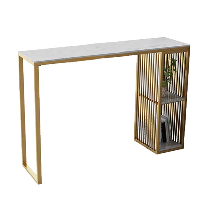 Modern Rectangle Bar Table Set 1/3 Pcs Black and Gold Metal Frame Bar Table and Stools Clearhalo 'Bar Furniture' 'furn' 'furn_home_bar_bar_sets' 'Furniture' 'Home Bars & Bar Sets' 'home_bar_bar_sets' 'Kitchen & Dining Furniture' 1200x1200_fc91caf3-e523-494c-92e9-e28d66326461