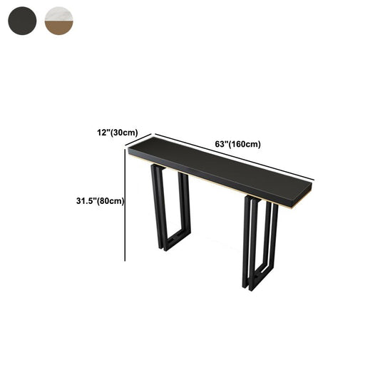 Mesa de mármol contemporáneo 4 patas console mesa rectángulo de sofá resistente a los rasguños