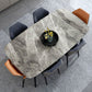 Stone Top Dining Table Traditional Luxury Table with 4 Legs in Black Clearhalo 'Dining Tables & Seating' 'Dining Tables' 'dining_table' 'furn' 'furn_dining_table' 'Furniture' 'furniture_dining_table' 'Kitchen & Dining Furniture' 'kitchen' 'kitchen_dining_table' 1200x1200_fc9217a0-a30c-4d56-9c38-d2ecb9a7e9f7