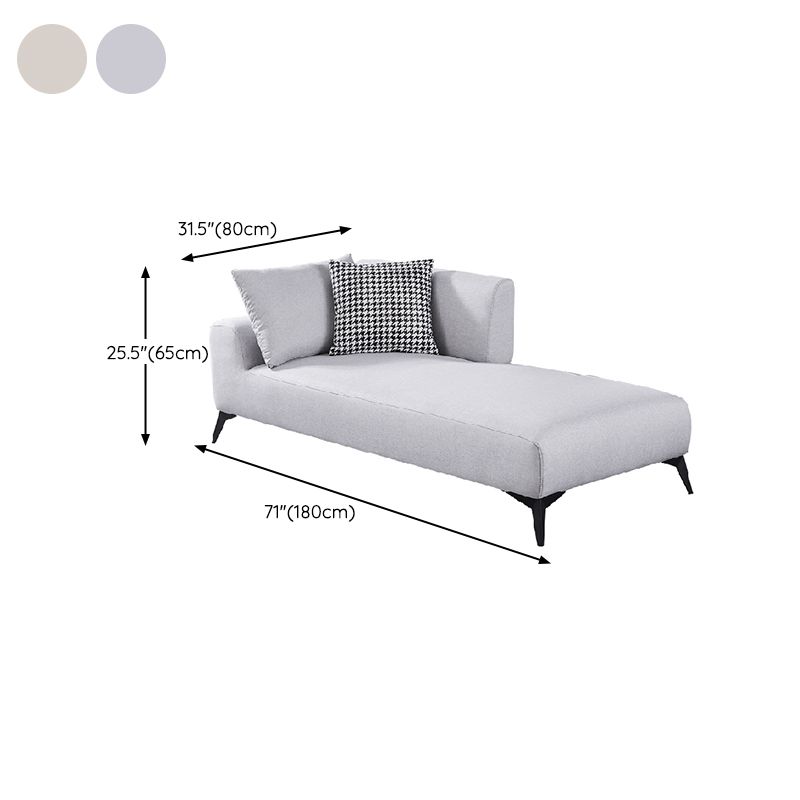 Nordic Style Chaise Solid Color Chaise Lounge Chair with Recessed Arms