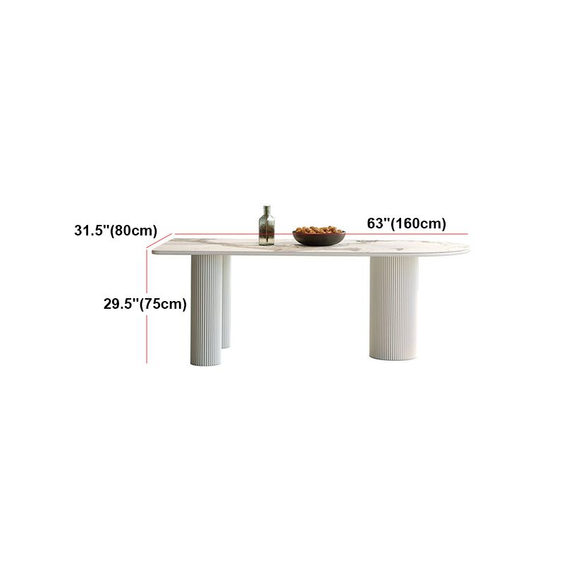 Metal Contemporary Free Form Dining Table Sintered Stone Table with 3 Legs Clearhalo 'Dining Tables & Seating' 'Dining Tables' 'dining_table' 'furn' 'furn_dining_table' 'Furniture' 'furniture_dining_table' 'Kitchen & Dining Furniture' 'kitchen' 'kitchen_dining_table' 1200x1200_fc925ef9-ed13-4ed4-958a-c7cae386f04b