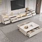 Glam Media Console Glass Open Shelving TV Stand for Living Room Clearhalo 'furn' 'furn_tv_stands_entertainment_centers' 'Furniture' 'Living Room Furniture' 'TV Stands & Entertainment Centers' 'TV Stands & Media Storage Furniture' 'tv_stands_entertainment_centers' 1200x1200_fc942d58-320f-4f47-95bc-fafe218efca6