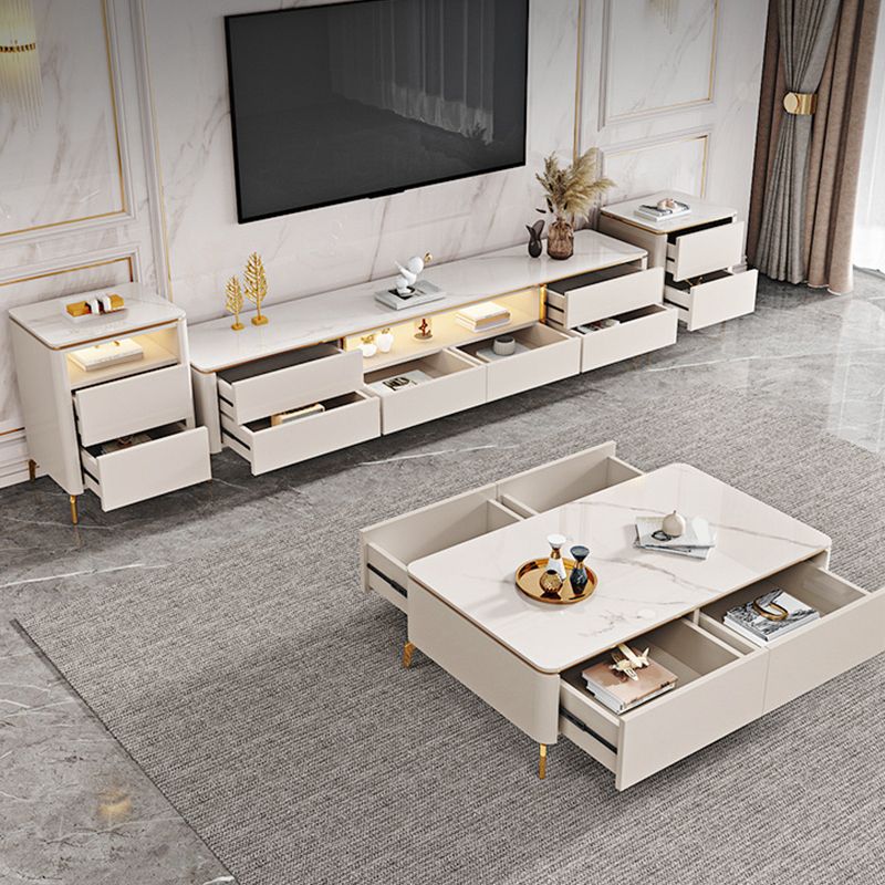 Glam Media Console Glass Open Shelving TV Stand for Living Room Clearhalo 'furn' 'furn_tv_stands_entertainment_centers' 'Furniture' 'Living Room Furniture' 'TV Stands & Entertainment Centers' 'TV Stands & Media Storage Furniture' 'tv_stands_entertainment_centers' 1200x1200_fc942d58-320f-4f47-95bc-fafe218efca6