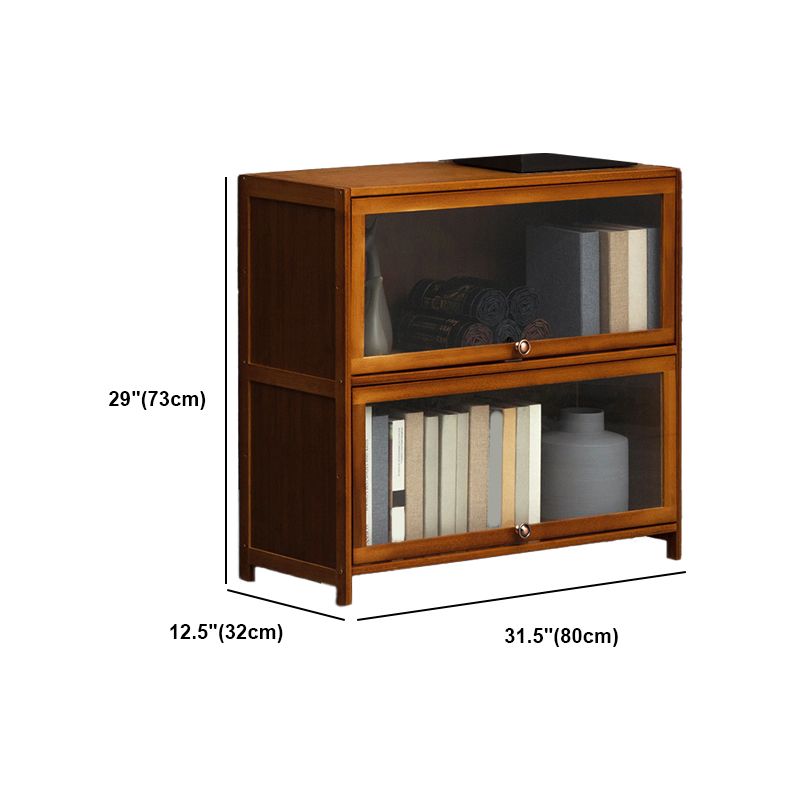 Modern Brown Book Shelf Bamboo Bedroom Shelf Bookcase with Cabinets Clearhalo 'Bookcases' 'furn' 'furn_bookcases' 'Furniture' 'Office Furniture' 1200x1200_fc943b8f-bed7-44ac-a783-13bc792dac23
