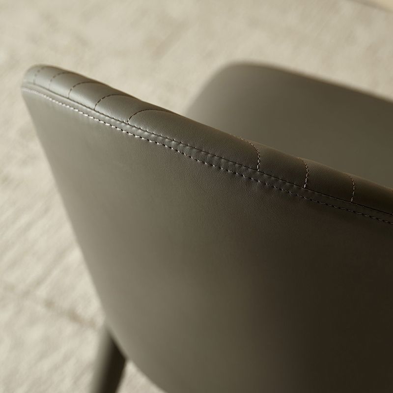 Contemporary Metal Dining Room Chairs Dining Armless Faux Leather Chairs Clearhalo ' kitchen&dining_furn' 'Dining Chairs' 'Dining Tables & Seating' 'dining_chair' 'furn' 'furn_dining_chair' 'Furniture' 'furniture_dining_chair' 'Kitchen & Dining Furniture' 'kitchen' 1200x1200_fc95e7ac-0fda-4278-82d5-1e41769f9562