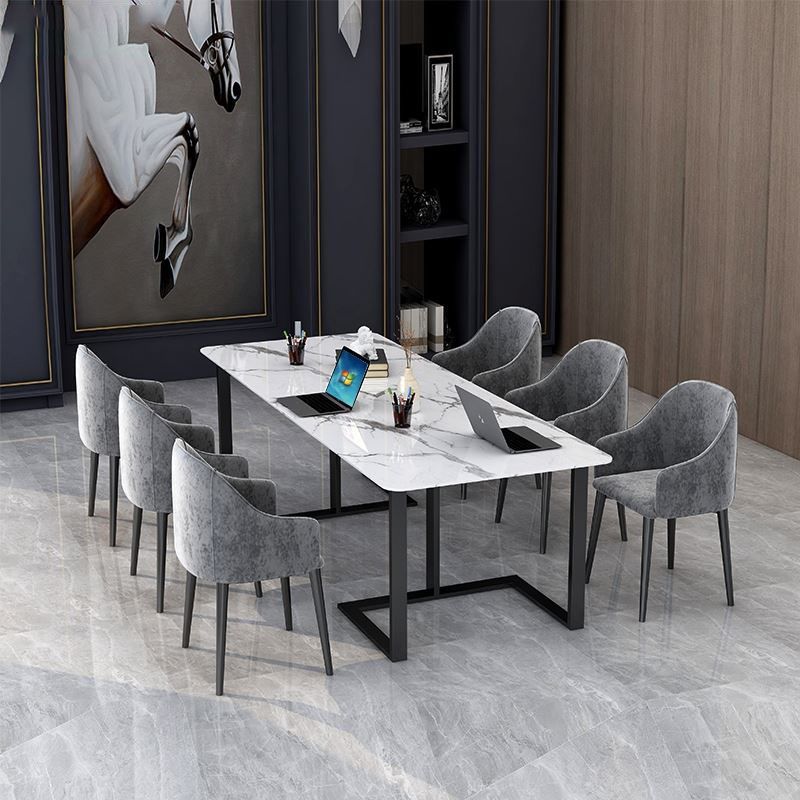 インダストリアルスタイルホームオフィスデスク長方形のそりベースライティングデスク