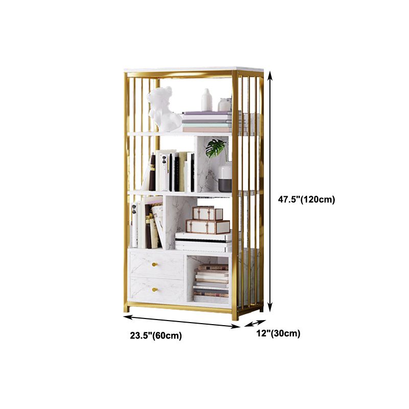 Modern Metal Book Shelf Home Open Back Bookcase with Shelves Clearhalo 'Bookcases' 'furn' 'furn_bookcases' 'Furniture' 'Office Furniture' 1200x1200_fc97baf2-20b6-41ae-9b7e-703fd89e47ec
