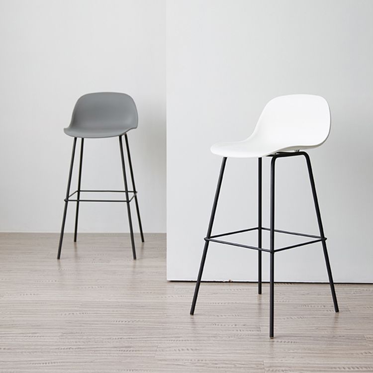 Modern Armless Backrest Counter Stool Iron Living Room Bar Stool with Pedal Clearhalo 'Bar Furniture' 'Bar Stools' 'bar_stools' 'furn' 'furn_bar_stools' 'furniture_bar_stools' 'Kitchen & Dining Furniture' 'kitchen&dining_furn' 'kitchen' 'kitchen_furn' Furniture' 1200x1200_fc982e27-220d-47f6-a555-f8df12f8f018