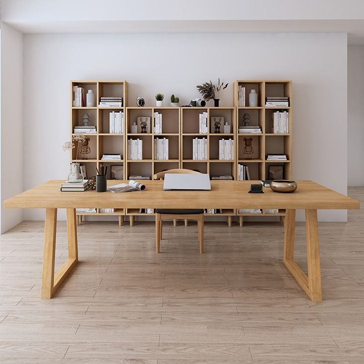 Scrivania da ufficio a slitta in stile moderno scrivania rettangolare in legno massiccio per casa