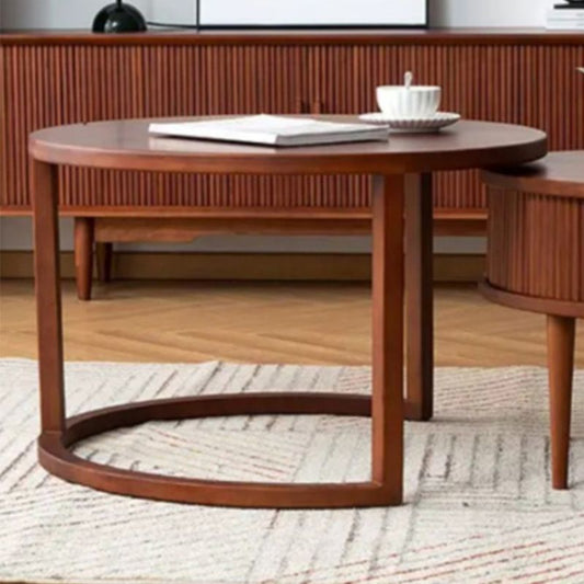 Mesa de café contemporánea mesa de café de madera maciza redonda