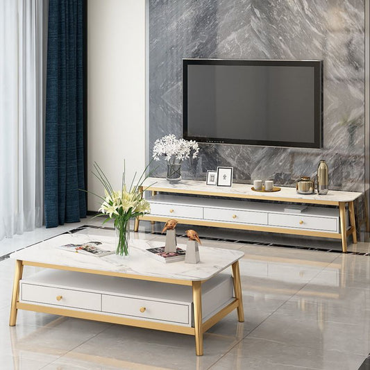 Mesa de cóctel de café Glam Mesa de cóctel de las piernas con almacenamiento