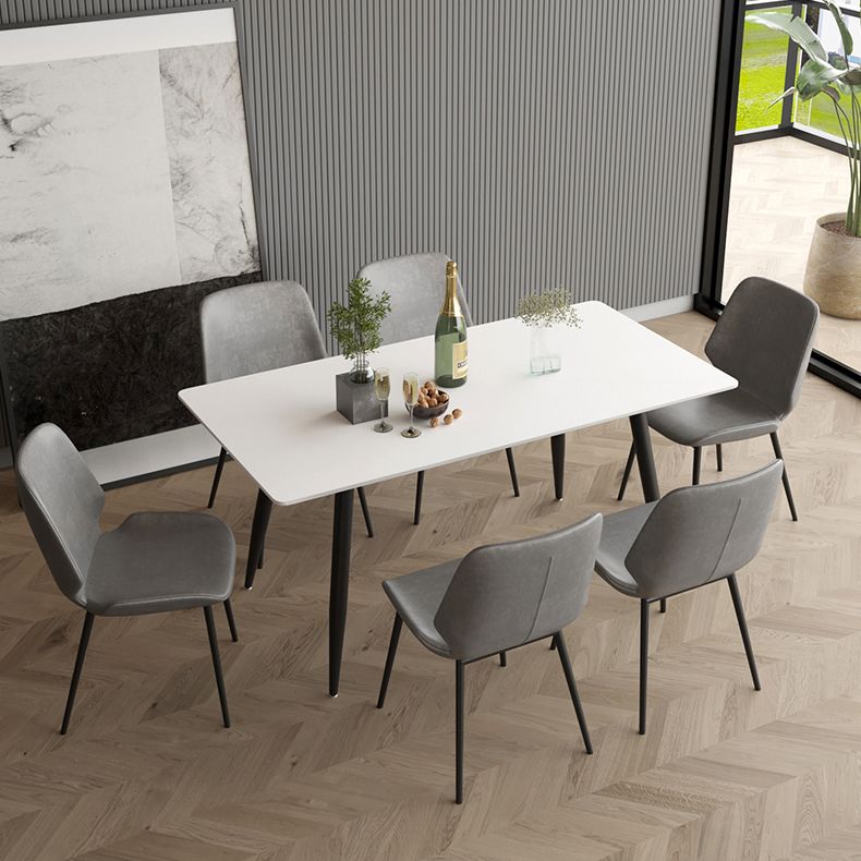 Modern 1/2/4/5/7 Pieces Dining Set Rectangle Stone Dining Table for Dining Room Kitchen Clearhalo 'Dining Room Sets' 'Dining Tables & Seating' 'dining_room_set' 'furn' 'furn_dining_room_set' 'Furniture' 'Kitchen & Dining Furniture' 1200x1200_fc9b66f8-6f19-442a-9f0e-1f9bd073e4a6