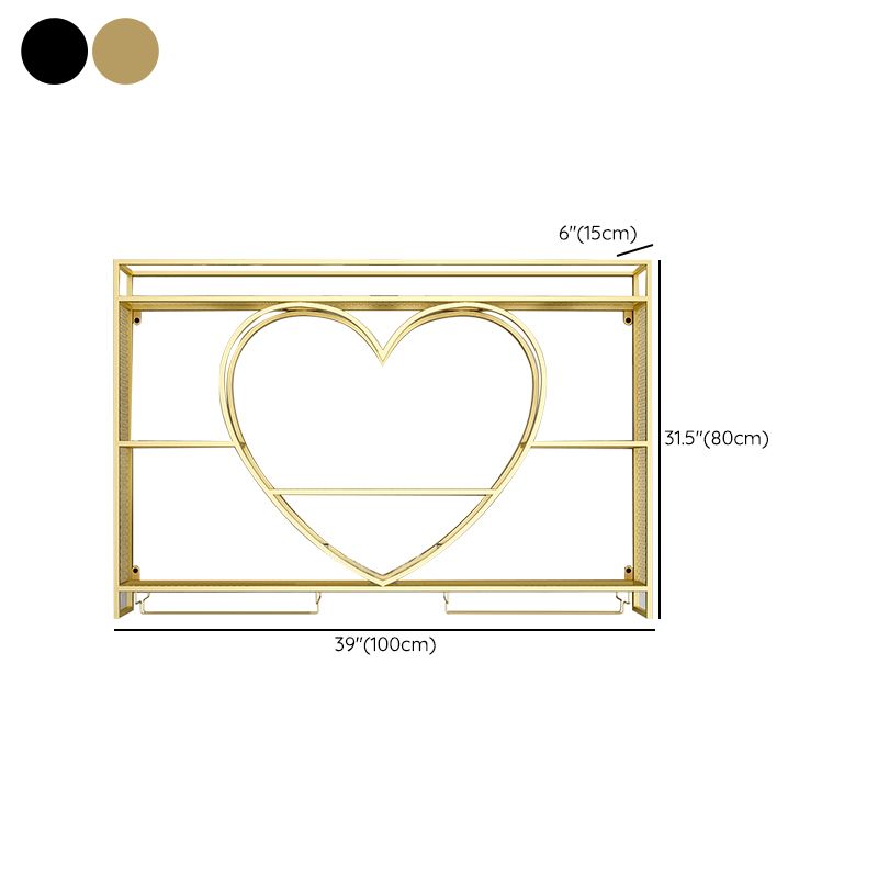 Botella de vino de metal y estante de vino de metal y estante de vidrio sin luz sin luz