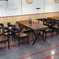 Industrial Rectangle Dining Room Table Pine Solid Wood Table with Black Double Pedestal Clearhalo ' dining_table' 'Dining Tables & Seating' 'Dining Tables' 'furn' 'furn_dining_table' 'Furniture' 'furniture_dining_table' 'Kitchen & Dining Furniture' 'kitchen&dining_furn' 'kitchen' 'kitchen_dining_table' 1200x1200_fc9d4126-6f99-459d-baec-44b0adb10e47