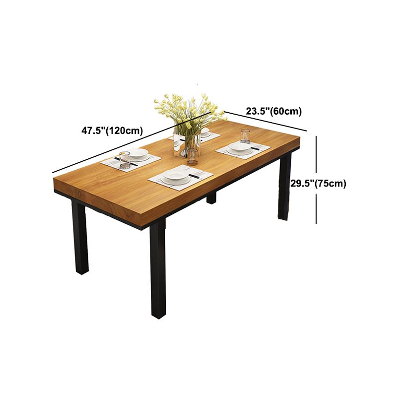 Industrial Solid Wood Top Table Natural and Black Dinner Room Kitchen Table Clearhalo 'Dining Tables & Seating' 'Dining Tables' 'dining_table' 'furn' 'furn_dining_table' 'Furniture' 'Kitchen & Dining Furniture' 1200x1200_fc9ea6c5-8684-4559-b5cc-2c86b3046c03