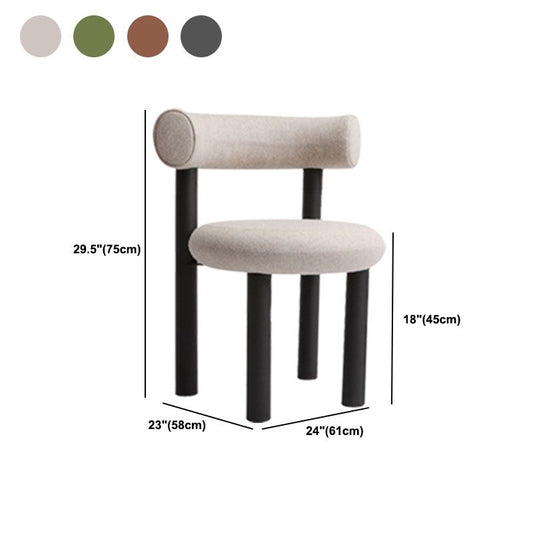 Silla lateral tapizada de metal acabado mate silla de comedor abierta