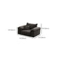 35"H Contemporary Sectional Sofa Grey Leather Cushion Back Sectional