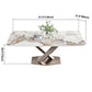 Metal Traditional Luxury Rectangular Dining Table Sintered Stone Table with Pedestal Clearhalo ' dining_table' 'Dining Tables & Seating' 'Dining Tables' 'furn' 'furn_dining_table' 'Furniture' 'furniture_dining_table' 'Kitchen & Dining Furniture' 'kitchen&dining_furn' 'kitchen' 'kitchen_dining_table' 1200x1200_fca0a252-9a5f-4a15-a668-6aea0a77b1f8