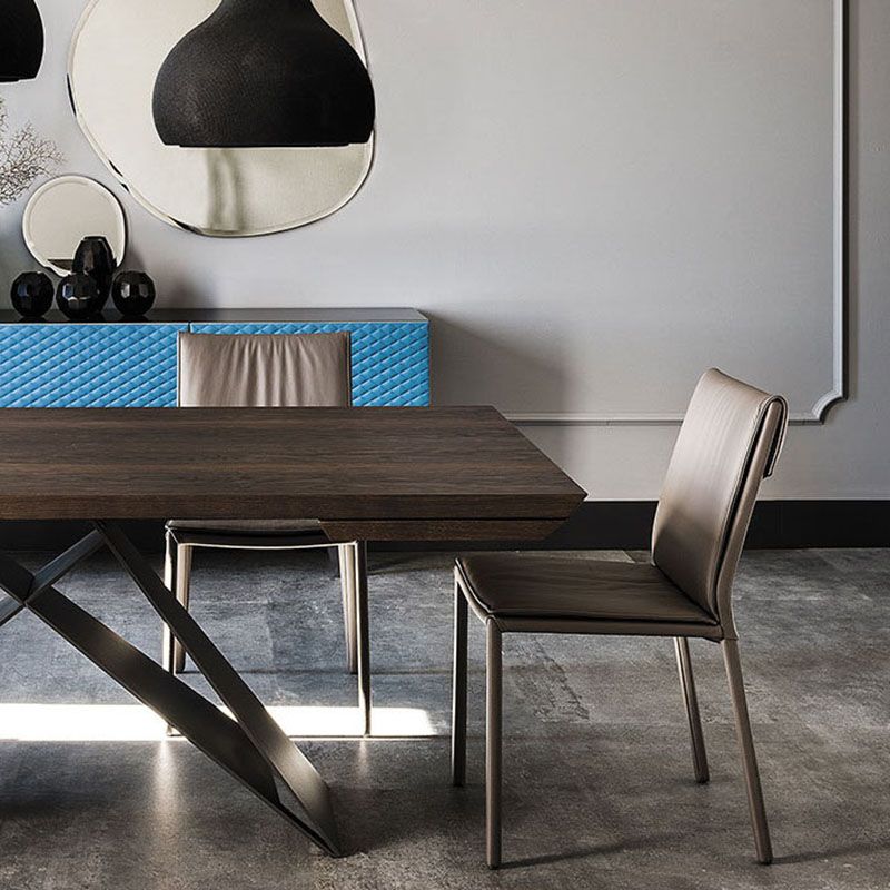 Modern Chairs Dining Armless Chair with Metal Legs for Kitchen Clearhalo 'Dining Chairs' 'Dining Tables & Seating' 'dining_chair' 'furn' 'furn_dining_chair' 'Furniture' 'Kitchen & Dining Furniture' 1200x1200_fca0a887-d845-4bd3-a46a-282cde0e1424