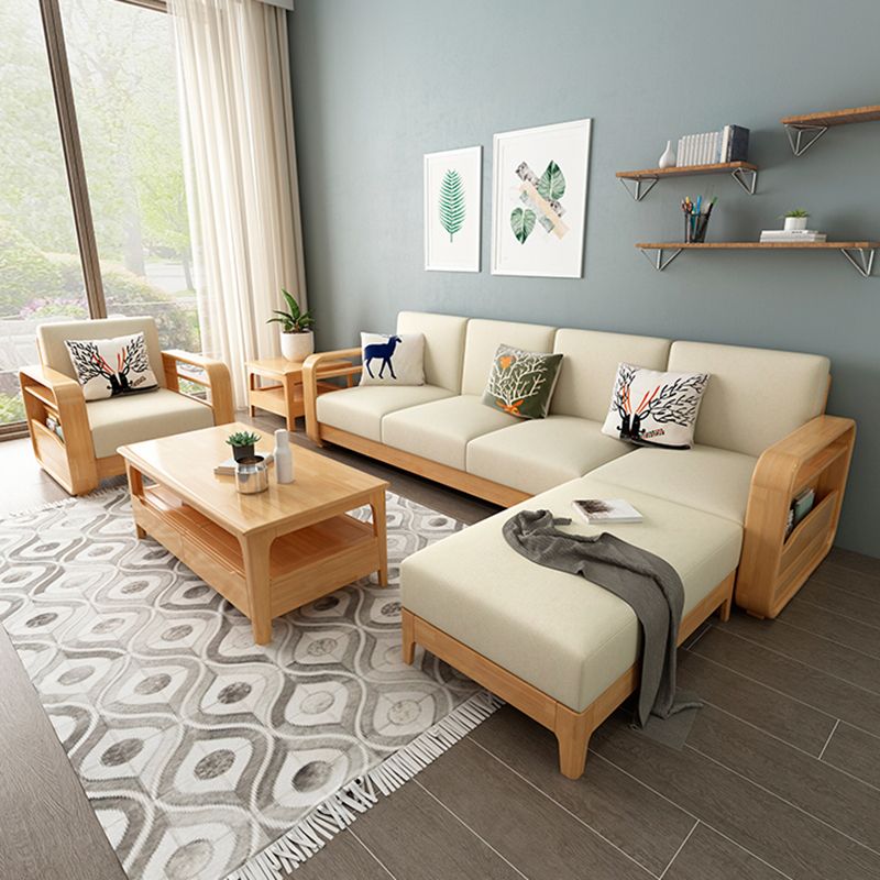 Sezioni di stoccaggio reversibili in tessuto di divano sezionale contemporaneo