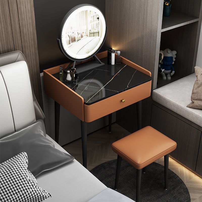 Vanity contemporaneo con cassetto Specchio a specchio in legno a letto Bedroommakeup Vanity Set