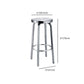 Silver Glossy Brushed Barstool Stainless Steel Outdoor Bar Stool with Round Seat 1 Piece Clearhalo 'Bar Furniture' 'Bar Stools' 'bar_stools' 'furniture_bar_stools' 'Kitchen & Dining Furniture' 'kitchen&dining_furn' 'kitchen' 'kitchen_furn' Furniture' 1200x1200_fca349df-be0a-48c8-98ad-25a481834f58