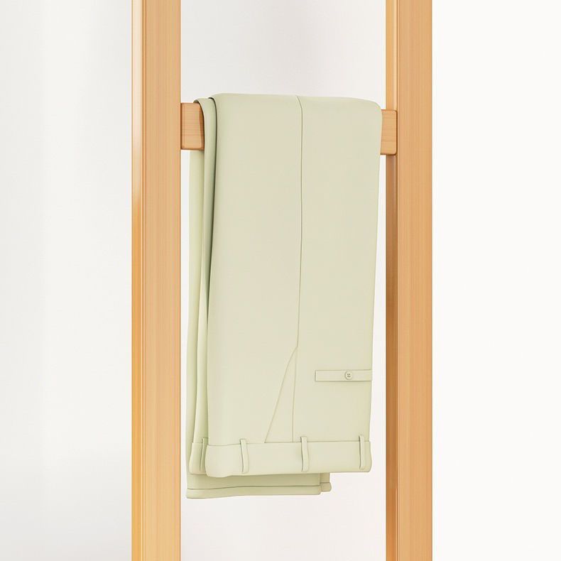 Contemporary Style Wardrobe Armoire Bamboo Armoire with Clothes Rail for Home