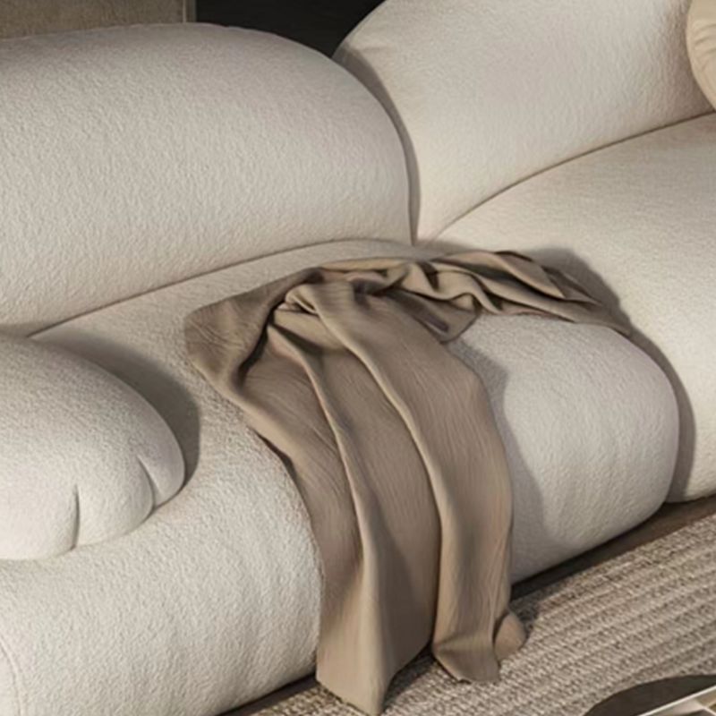 Modernism Cream Cat-Shaped Sofa Pillow Top Arm Wool Sofa - 39.37" D Clearhalo 'furn' 'furn_sofas' 'Furniture' 'Living Room Furniture' 'Sofa' 'sofas' 1200x1200_fca52b0c-94ad-4bc3-aa9a-87ba3a0a8298
