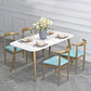 Contemporary Dining Set 1/2/5 Pcs Marble Dining Table with Cow Horn Chairs Clearhalo 'Dining Room Sets' 'Dining Tables & Seating' 'dining_room_set' 'furn' 'furn_dining_room_set' 'Furniture' 'Kitchen & Dining Furniture' 1200x1200_fca6ce7d-857e-4ef7-919c-12f5edccfd9f