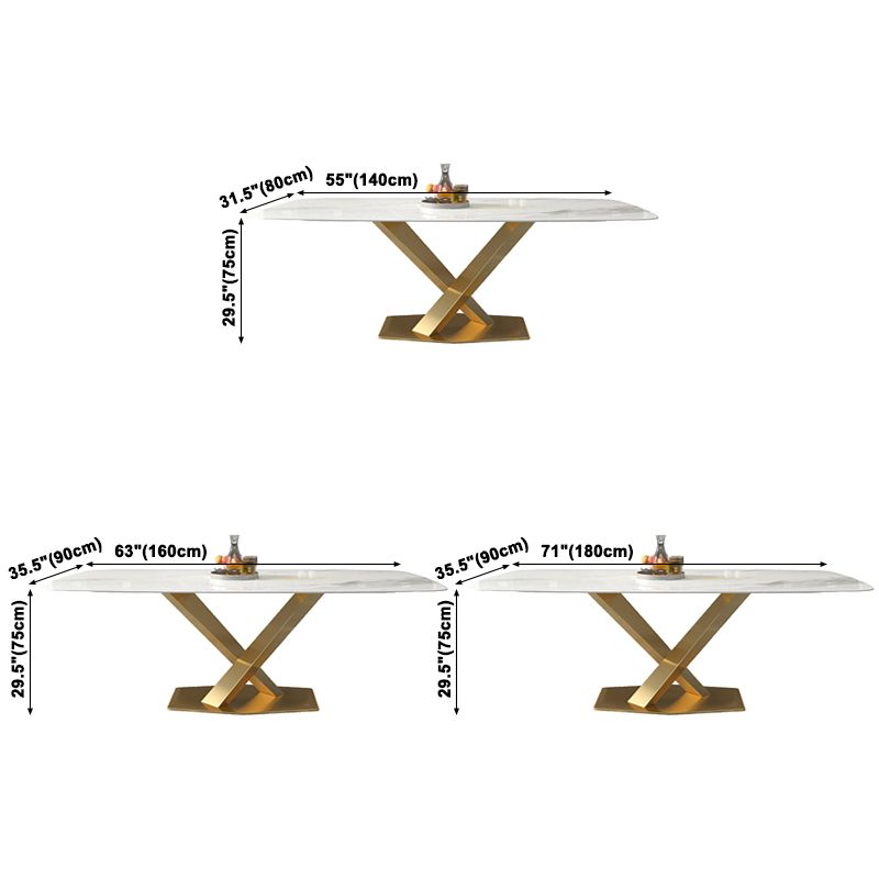 Metal Contemporary Rectangular Dining Table Sintered Stone Table with Pedestal Base Clearhalo ' dining_table' 'Dining Tables & Seating' 'Dining Tables' 'furn' 'furn_dining_table' 'Furniture' 'furniture_dining_table' 'Kitchen & Dining Furniture' 'kitchen&dining_furn' 'kitchen' 'kitchen_dining_table' 1200x1200_fca766f6-28d6-4986-a455-608e76f350e8