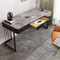 Contemporary Curved Writing Desk Stone Office Desk with Drawer Clearhalo 'Furniture' 'furniture_office_desk' 'Office Desks' 'Office Furniture' 'office_desk' 1200x1200_fca79bd5-5a76-4500-8bc3-f987a43ef5b6