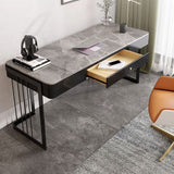 Contemporary Curved Writing Desk Stone Office Desk with Drawer Clearhalo 'Furniture' 'furniture_office_desk' 'Office Desks' 'Office Furniture' 'office_desk' 1200x1200_fca79bd5-5a76-4500-8bc3-f987a43ef5b6