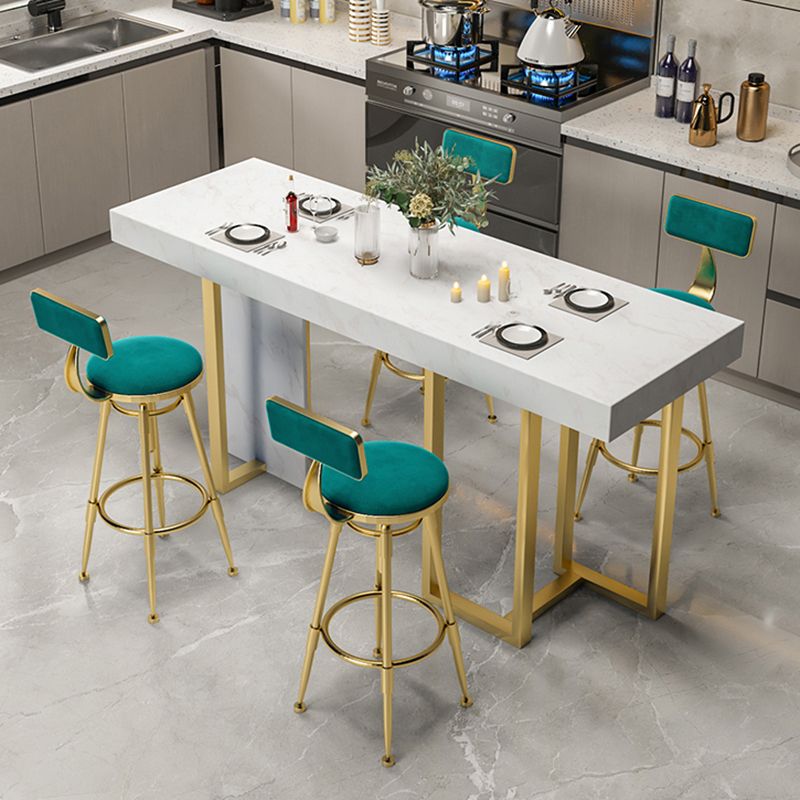 Marble Double pedestal Hall/Pub Table Contemporary Living Room Bistro Bar Height Table Clearhalo 'Bar Furniture' 'Bar Tables' 'bar_tables' 'furn' 'furn_bar_tables' 'Furniture' 'furniture_bar_tables' 'Kitchen & Dining Furniture' 1200x1200_fca7a7f3-a40b-4a4d-ad23-c43905a825a7