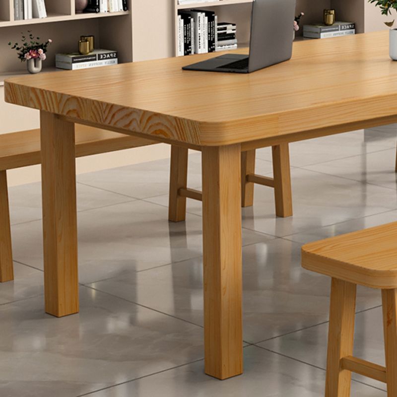 Bureau de bureau en bois contemporain Bureau de tâche de forme rectangulaire avec 4 jambes