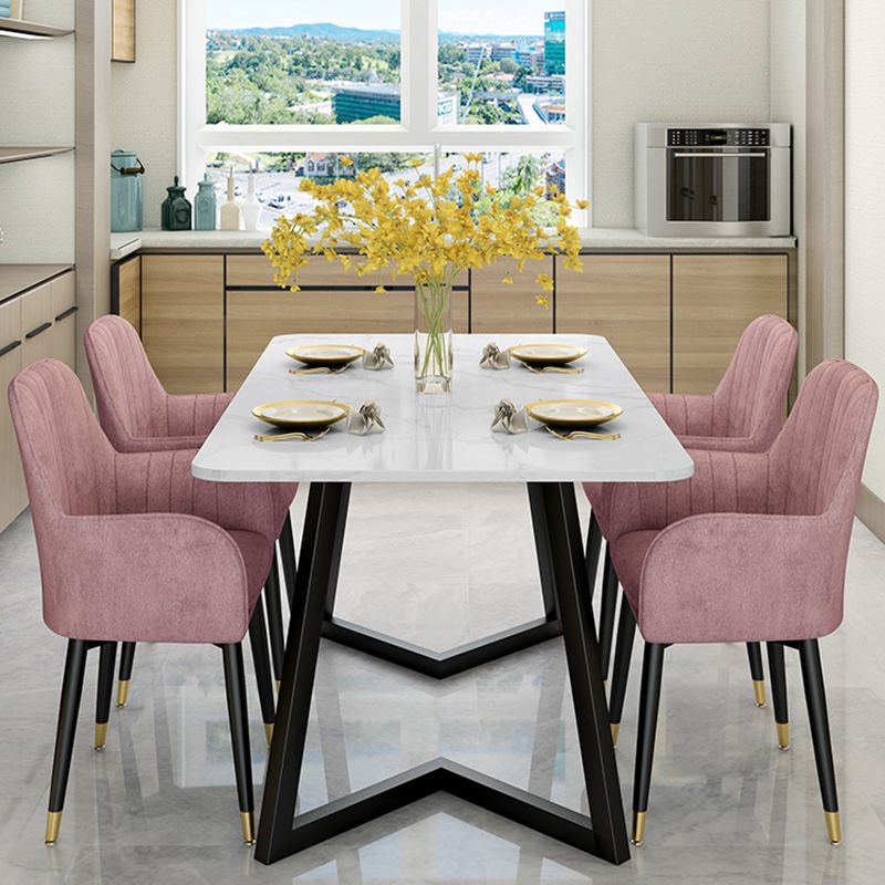 Glam -gestoffeerde tankstoel Velvet Parsons eetkamerstoel voor eetkamer